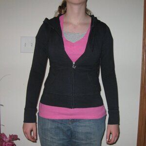 MILEY CYRUS / MAX AZRIA GIRL'S SZ M (10-14) JACKET BLACK HOODIE LS KNIT HOOD NWT